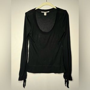 Diane Von Furstenburg navy silk shirt